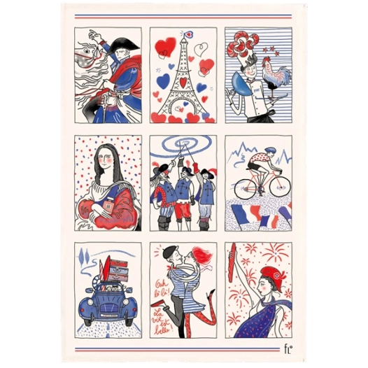 torchon symboles francais ecru 48x72 - sde ld