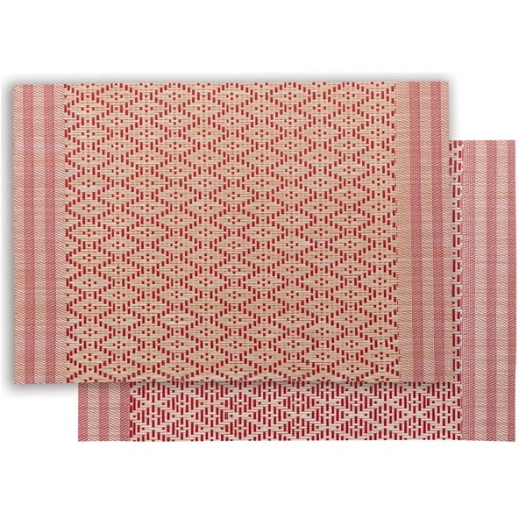 set de table kadra naturel/rouge 33x45 - sde ld