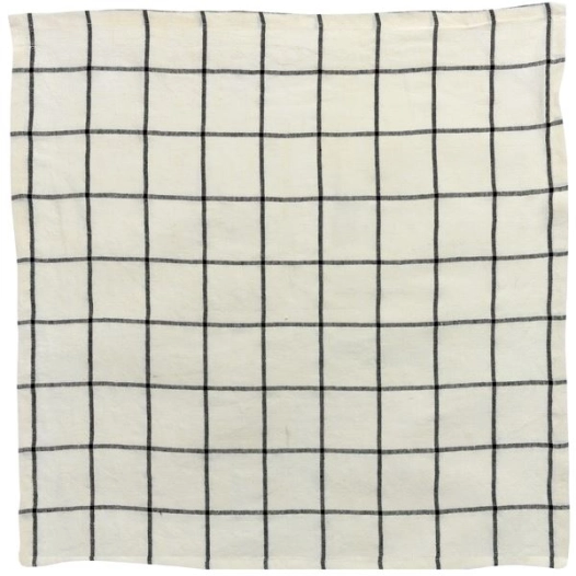 serviette carreaux karma ecru/noir 50x50 - sde ld