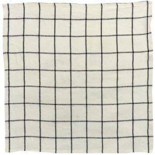serviette carreaux karma ecru/noir 50x50 - sde ld