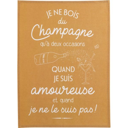 torchon amoureuse ocre 50x70 - sde ld