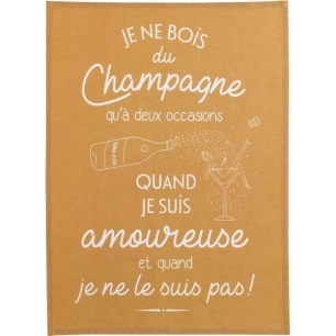 torchon amoureuse ocre 50x70 - sde ld