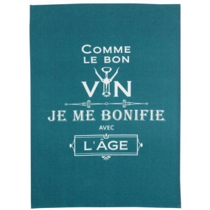 torchon message comme le bon vin paon 50x70 - sde ld