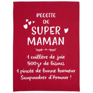 torchon message super maman rouge 50x70 - sde ld