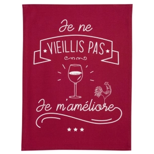 torchon je m'ameliore rouge 50x70 - sde ld