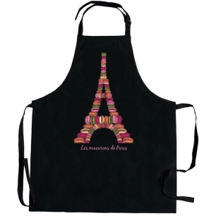 tablier macarons de paris recycle noir 72x90 - sde ld