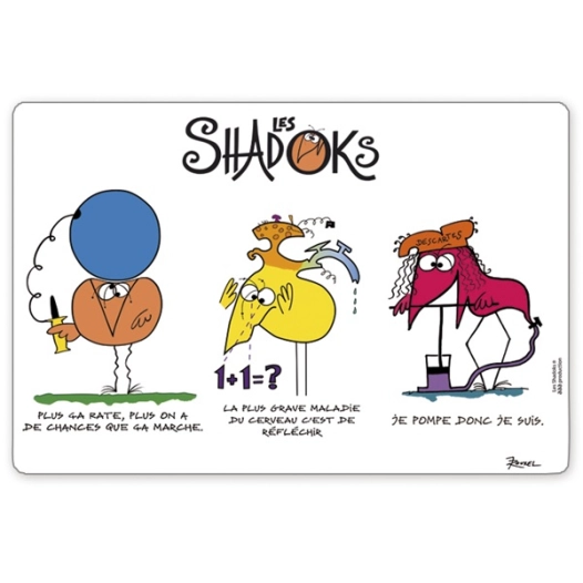 set de table shadoks 3 devises assortis 30x45 - sde ld