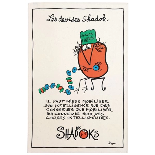 torchon shadoks einstein ecru 48x72 - sde ld