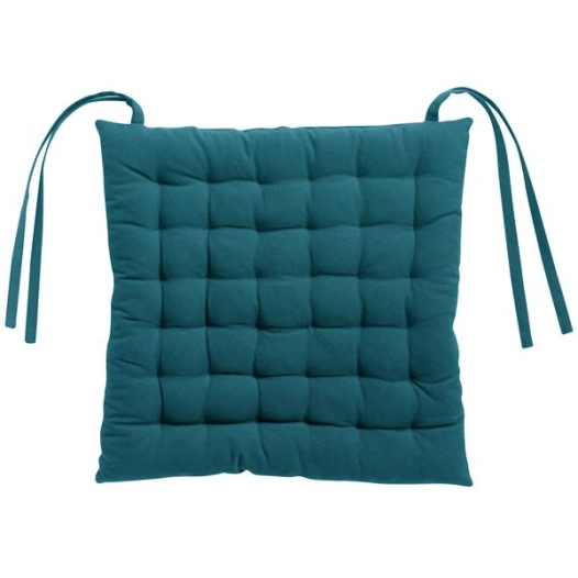 galette de chaise 36pts zea recyclee paon 38x38x3 - sde ld