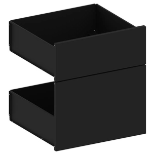 ensemble 2 tiroirs avec faã‡ade noir ensemble de 2 tiroirs avec faã‡ade affleurante pour modulo gris cargo ou noir et inox - eno