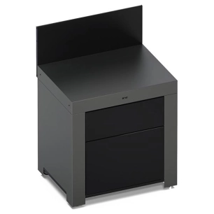 modulo plan travail 2 tiroirs gris cargo module plan de travail, avec crã‰dence, 2 tiroirs avec faã‡ade noire. ã€ monter - eno p