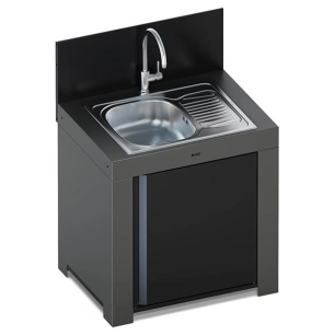 modulo ã‰vier avec ã‰gouttoir gris cargo module de cuisine ã‰quipã‰ dun ã‰vier rectangulaire encastrable avec ã‰gouttoir rã‰ver