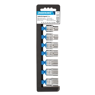 jeu de douilles af 1/2, 6 pans, 7 pcs - 3/8 - 3/4 - silverline