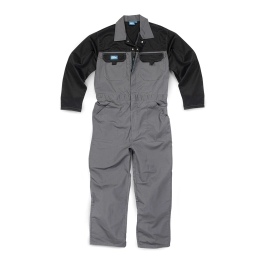 1 combinaison de travail avec fermeture éclair, gris anthracite - taille xs - tough grit