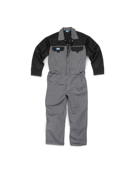 1 combinaison de travail avec fermeture éclair, gris anthracite - taille xs - tough grit