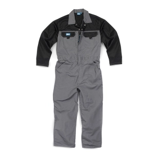 1 combinaison de travail avec fermeture éclair, gris anthracite - taille s - tough grit