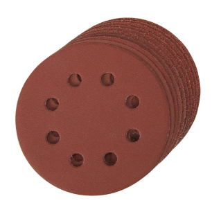 disques abrasifs perforés auto-agrippants, 115 mm, 10 pcs - grains : 4 x 60, 2 x 80, 120 et 240 - silverline