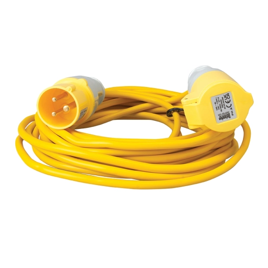 câble électrique, 1,5 mm² x 10 m, jaune - 110 v - defender