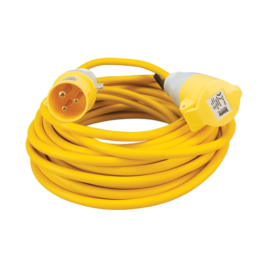 rallonge électrique jaune, 2,5 mm², 16 a, 14 m - 110 v - defender