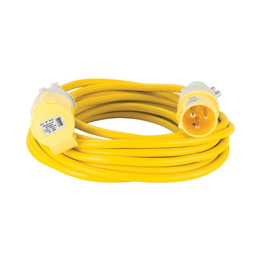 rallonge électrique arctic jaune, 2,5 mm², 16 a, 10 m - 110 v - defender