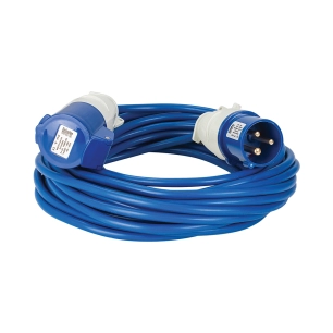 rallonge électrique bleue, 2,5 mm², 16 a, 14 m - 230 v - defender