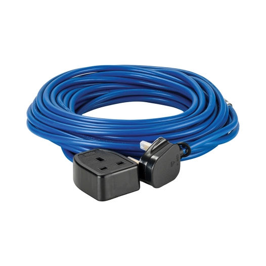 rallonge électrique bleue, 1,5 mm², 13 a, 14 m - 230 v - defender