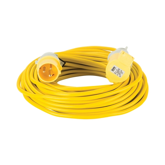rallonge électrique jaune, 1,5 mm², 16 a, 25 m - 110 v - defender