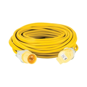 rallonge électrique jaune, 2,5 mm², 16 a, 25 m - 110 v - defender