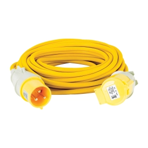 rallonge électrique jaune, 4 mm², 32 a, 14 m - 110 v - defender