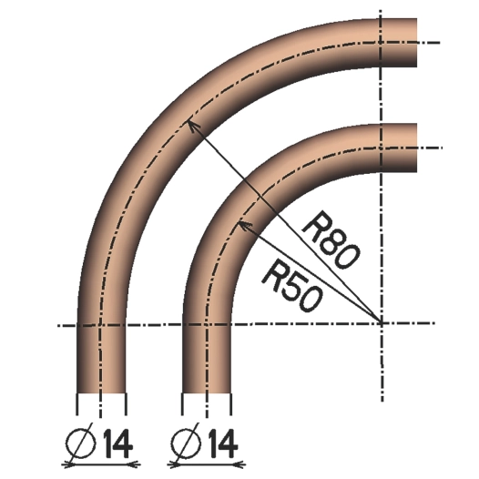 forme a rayon parallele 12r75