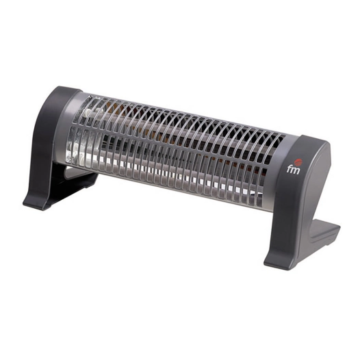 radiateur à quartz 2302-c, sur pied, anti-basculement 1200 w, gris, 53 x 14,5 x 17,5 cm