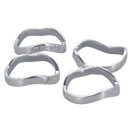 rond de serviette 4,5cm organique argent charm - set/4 - fine dining living