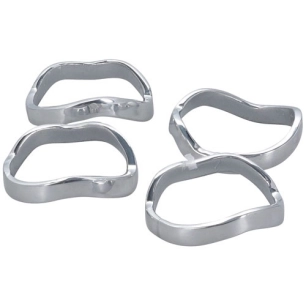 rond de serviette 4,5cm organique argent charm - set/4 - fine dining living