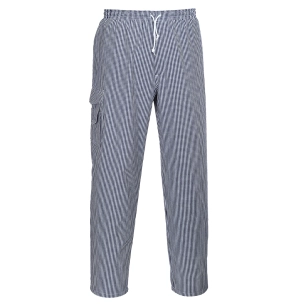 pantalon de cuisine barnet - taille xs - bleu check - portwest