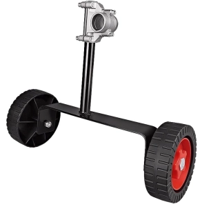 kit roues universel pour montage sur débroussailleuses à dos avec tube de 28 à 24mm de diamètre.