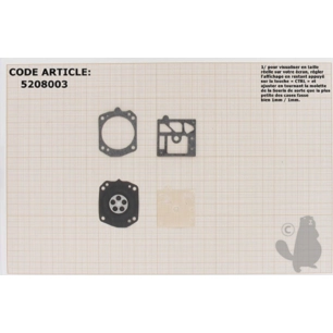 kit membranes et joints carburateur adaptable echo modèles cs453, cs500, cs601, cs610, cs5000 - emak modèles 2051 - homelite mod