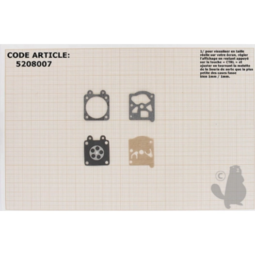 kit membranes et joints carburateur adaptable stihl modèles ms240, ms260. remplace origine walbro d10-wte.