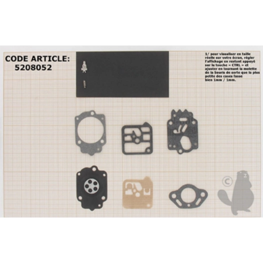 kit réparation membranes et joints carburateur adaptable homelite modèle xl-2. remplace origine tillotson rk-35hk.