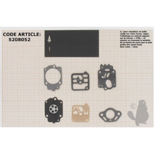 kit réparation membranes et joints carburateur adaptable homelite modèle xl-2. remplace origine tillotson rk-35hk.