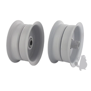 poulie tendeur à gorge plate adaptable ayp avec rebords adaptable. remplace origine 6109j. ø: ext:82,55mm alésage:9,5mm.