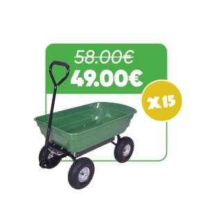 lot de 15 remorques trainée basculante. capacité maximale 250 kg.