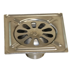 drain de terrasse en acier inoxydable, marine, 10 x 10 cm