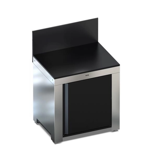 base de module inox - crã©dence - porte noire - eno pem