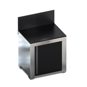 base de module inox - crã©dence - porte noire - eno pem