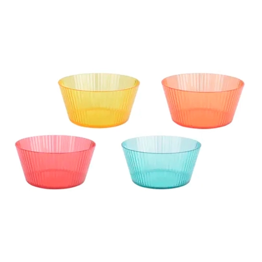 bol réutilisable à rayures, couleurs assorties, lot de 4 unités