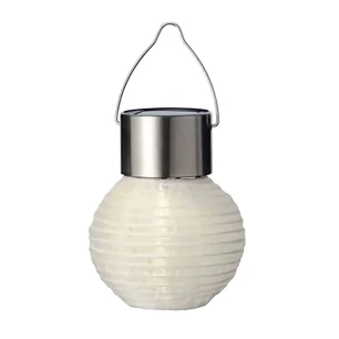 lanterne solaire ronde blanche, ø7 x 9,5 cm