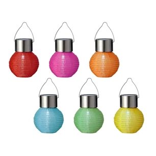 lanterne solaire ronde, couleurs assorties, ø7 x 9,5 cm