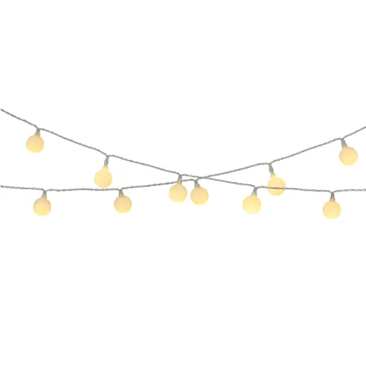 guirlande lumineuse solaire rechargeable, 30 led, lumière blanc chaud, ip44, 2,9 m