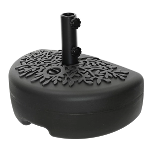 base de parasol en polyéthylène noir, 36,5 x 30 x 50 cm