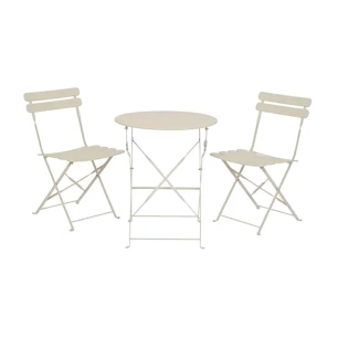 ensemble table pliante et 2 chaises en acier blanc helsingborg